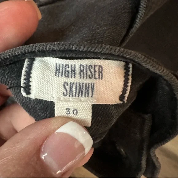 Madewell 10” High Riser Skinny Jeans Black Size 30 High Rise Stretch Denim - Picture 6 of 10